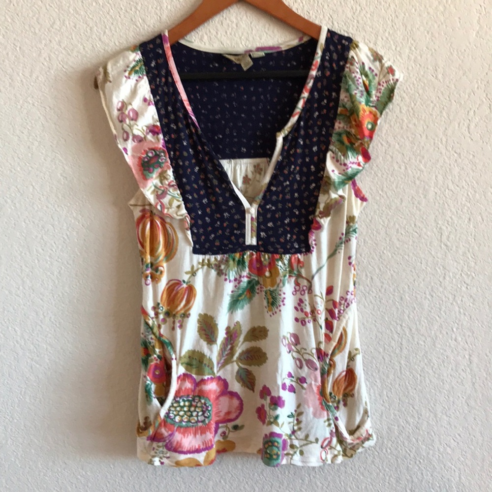 Anthropologie flutter sleeve blouse